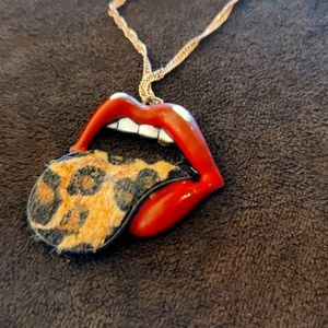 Lips and Tongue Necklace